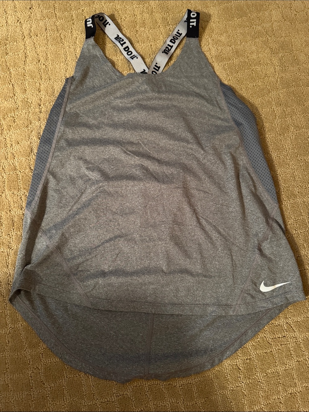 Nike Gray Athletic Tank with Logo-Straps